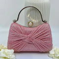 Pink Dress Bag With Diamante And Pearl Trimmingss