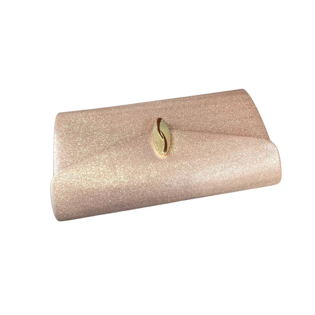 Blush Dress Bag With Disc Clasp And Swirl