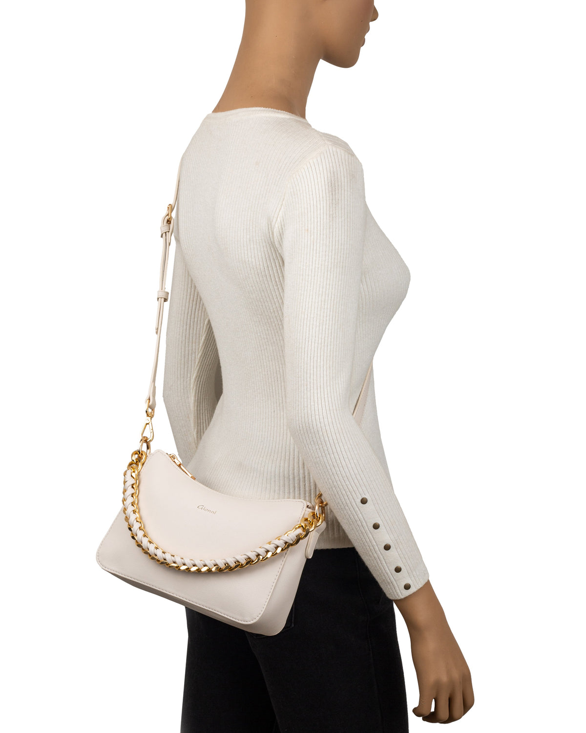 Gionni Ruby Beige Curved Shoulder Bag