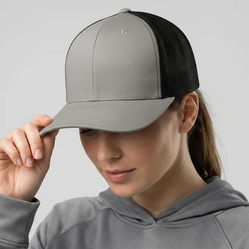 Grey-Black Classic 6 Panel Mesh Back