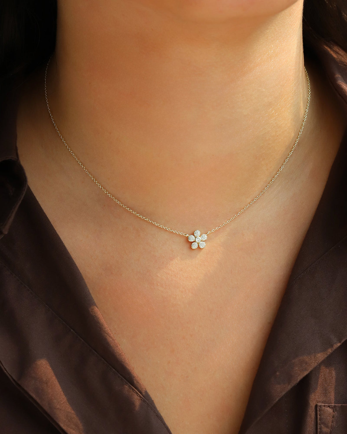 Flower Pavé Necklace