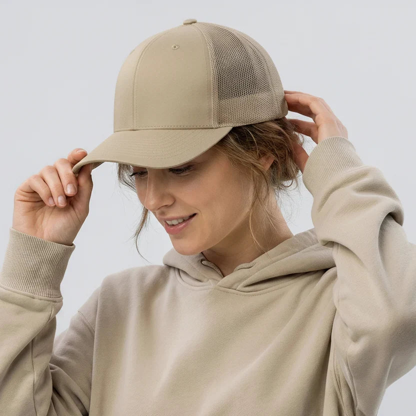 Khaki Classic 6 Panel Mesh Back