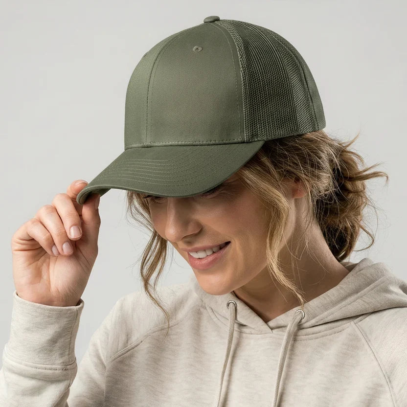 Olive Classic 6 Panel Mesh Back