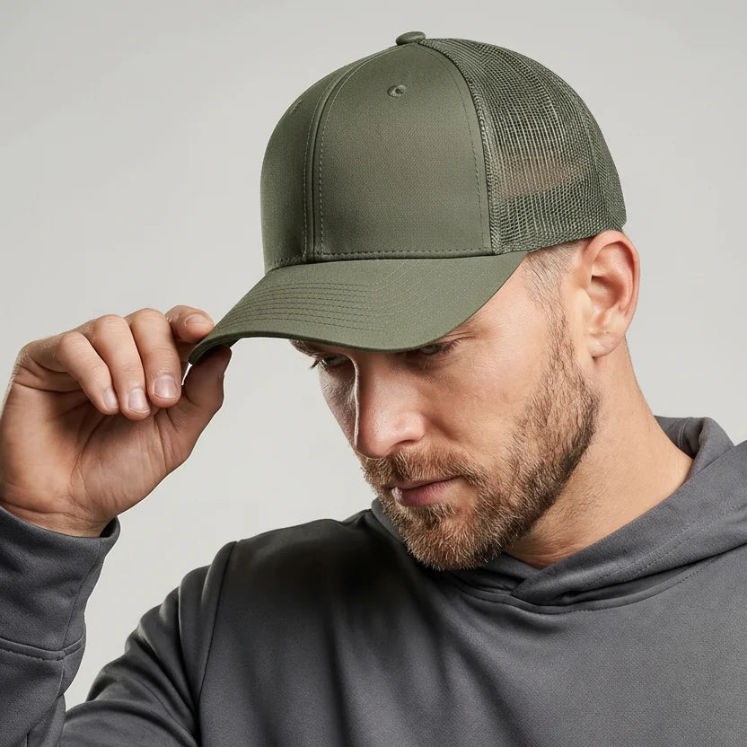 Olive Classic 6 Panel Mesh Back