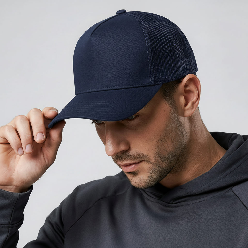 Navy Classic 5 Panel Mesh Back