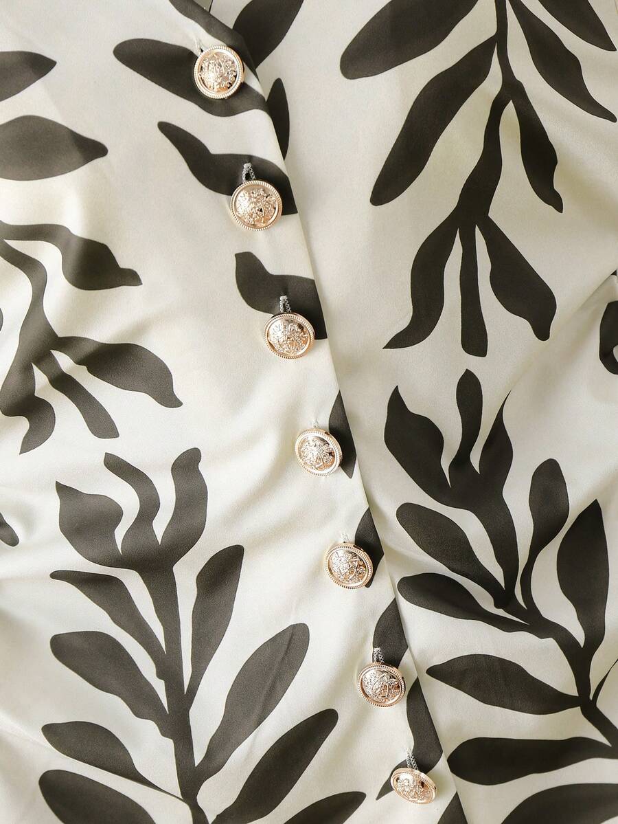 Franclia French Elegance Women's Off-White Satin Shirt,Summer V-Neck Button-Down