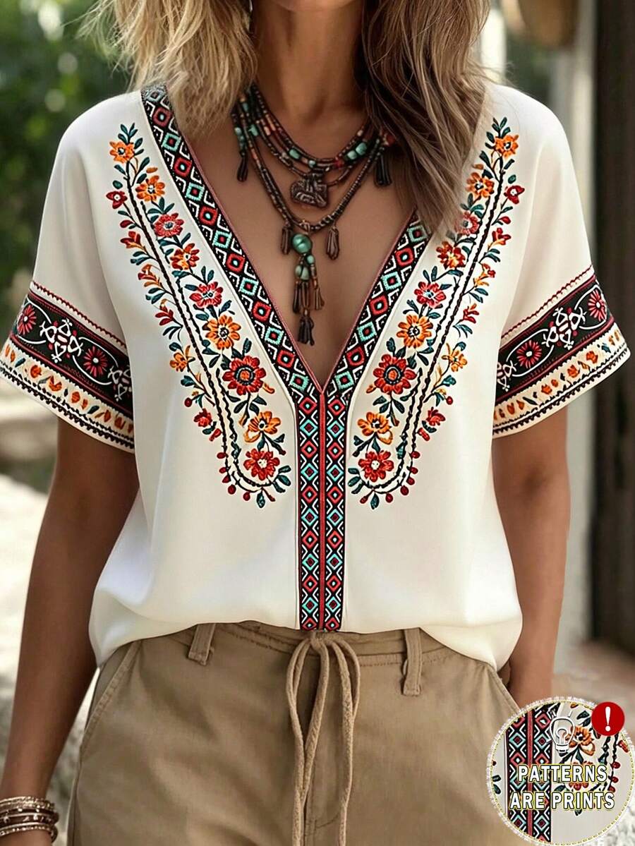 Women's Casual Floral Print Shirt