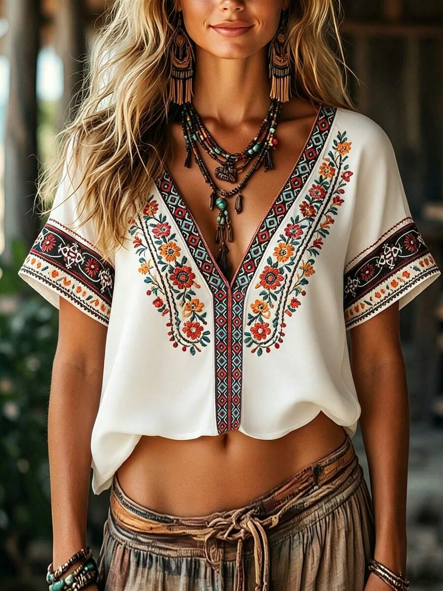 Women's Casual Floral Print Shirt