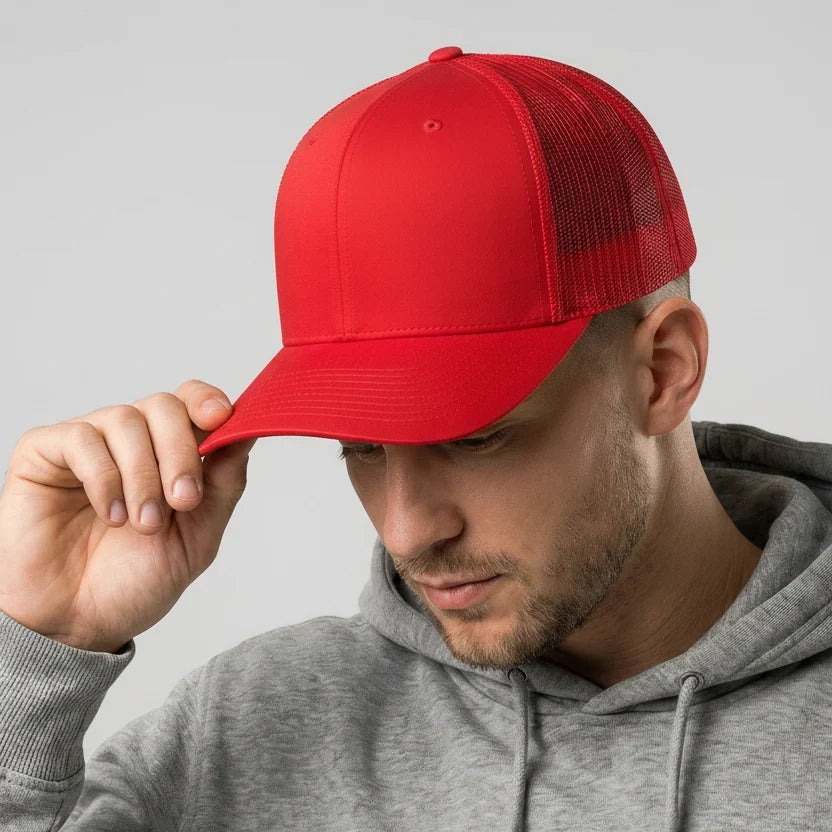 Full Red Classic 6 Panel Mesh Back