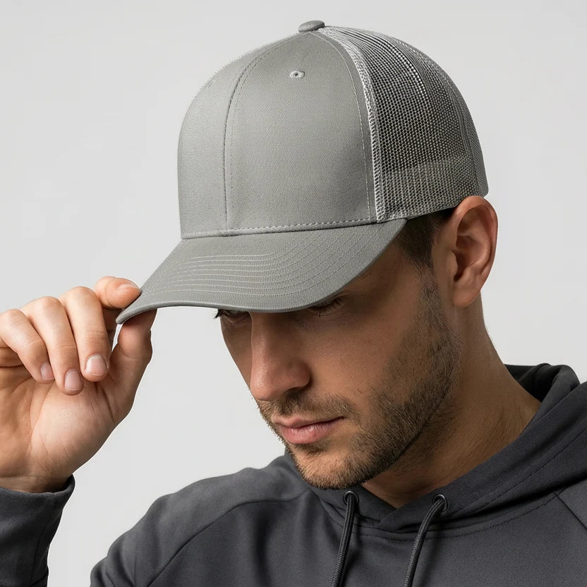 Full Grey Classic 6 Panel Mesh Back