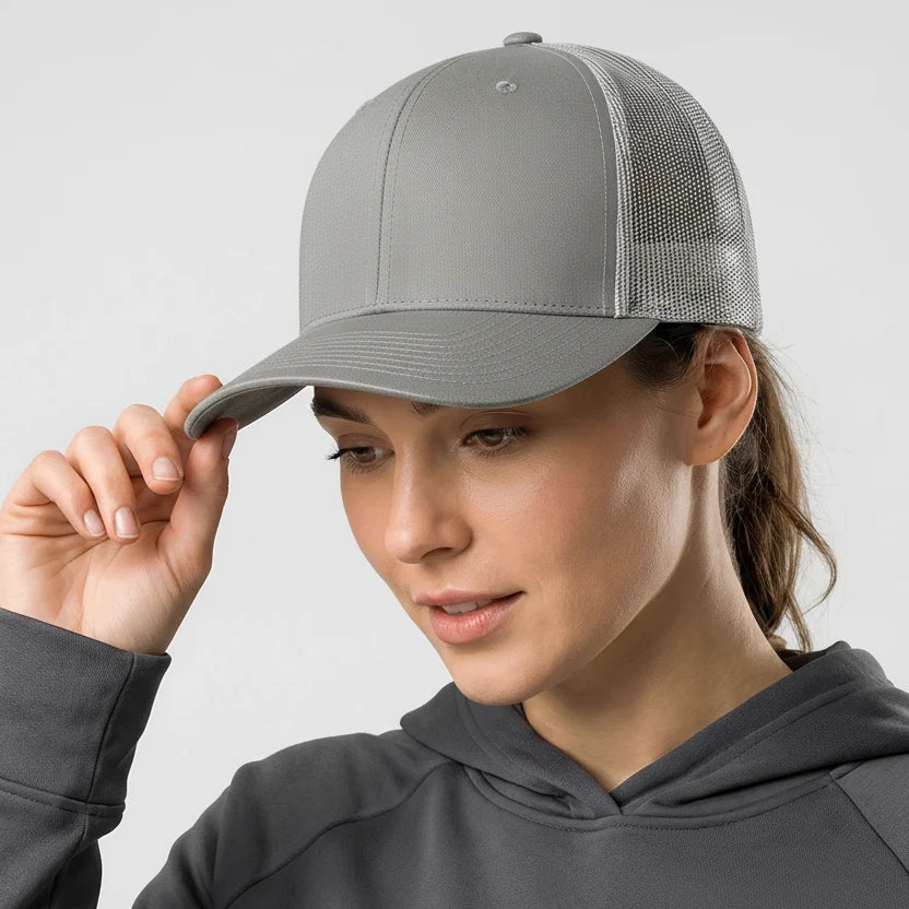 Full Grey Classic 6 Panel Mesh Back