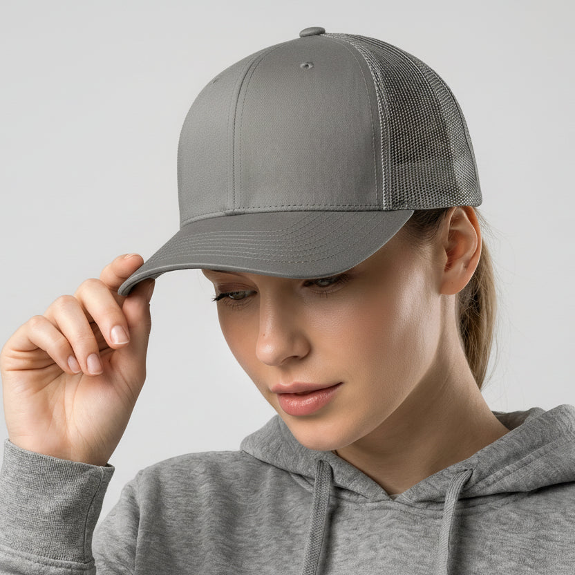 Grey Classic 6 Panel Mesh Back