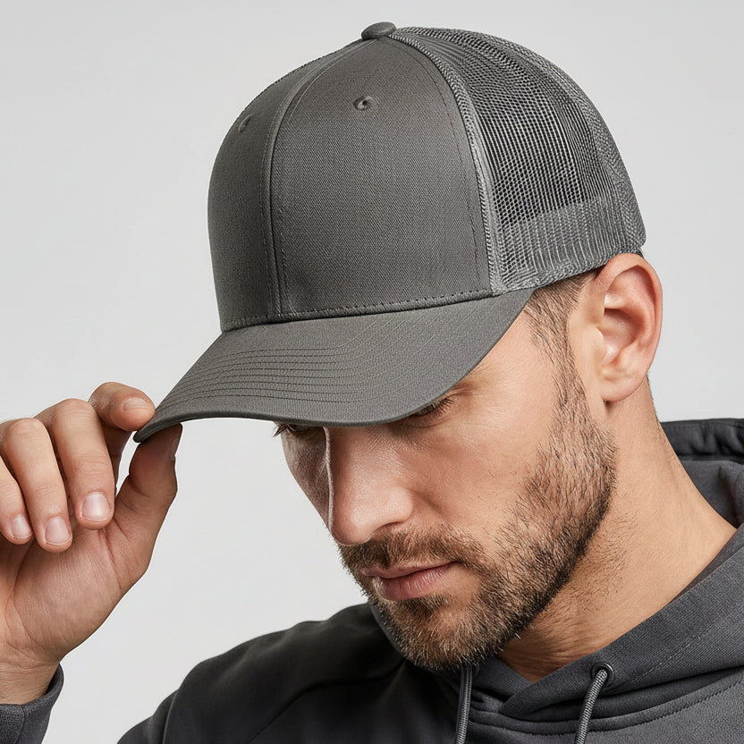 Grey Classic 6 Panel Mesh Back