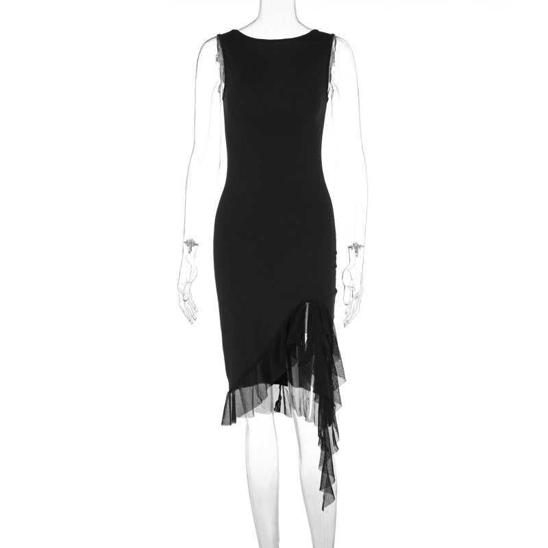The Sultry Edge | Solid Color Sleeveless Backless Midi Dress