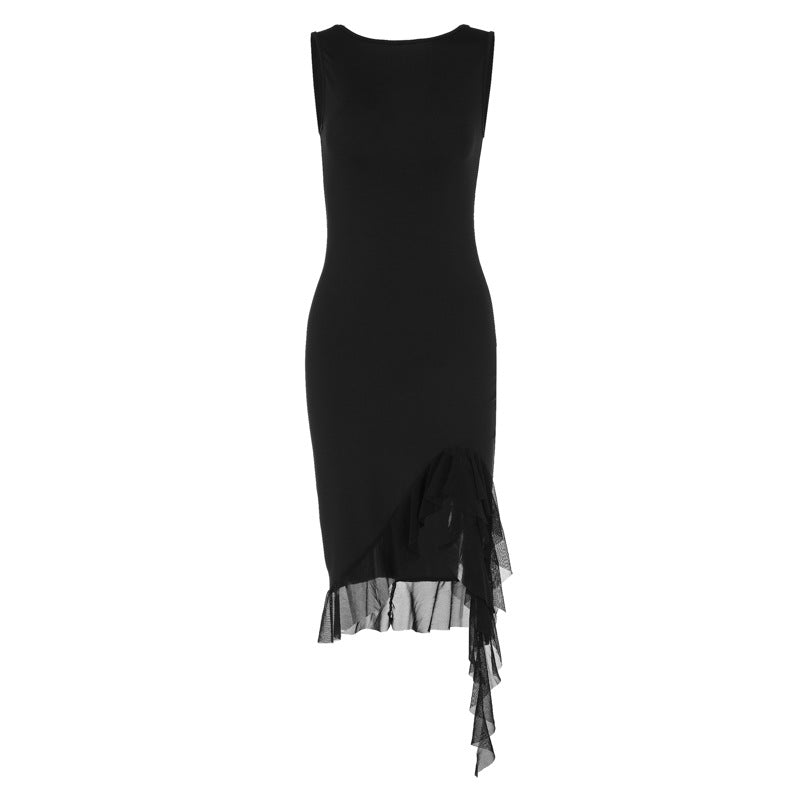 The Sultry Edge | Solid Color Sleeveless Backless Midi Dress