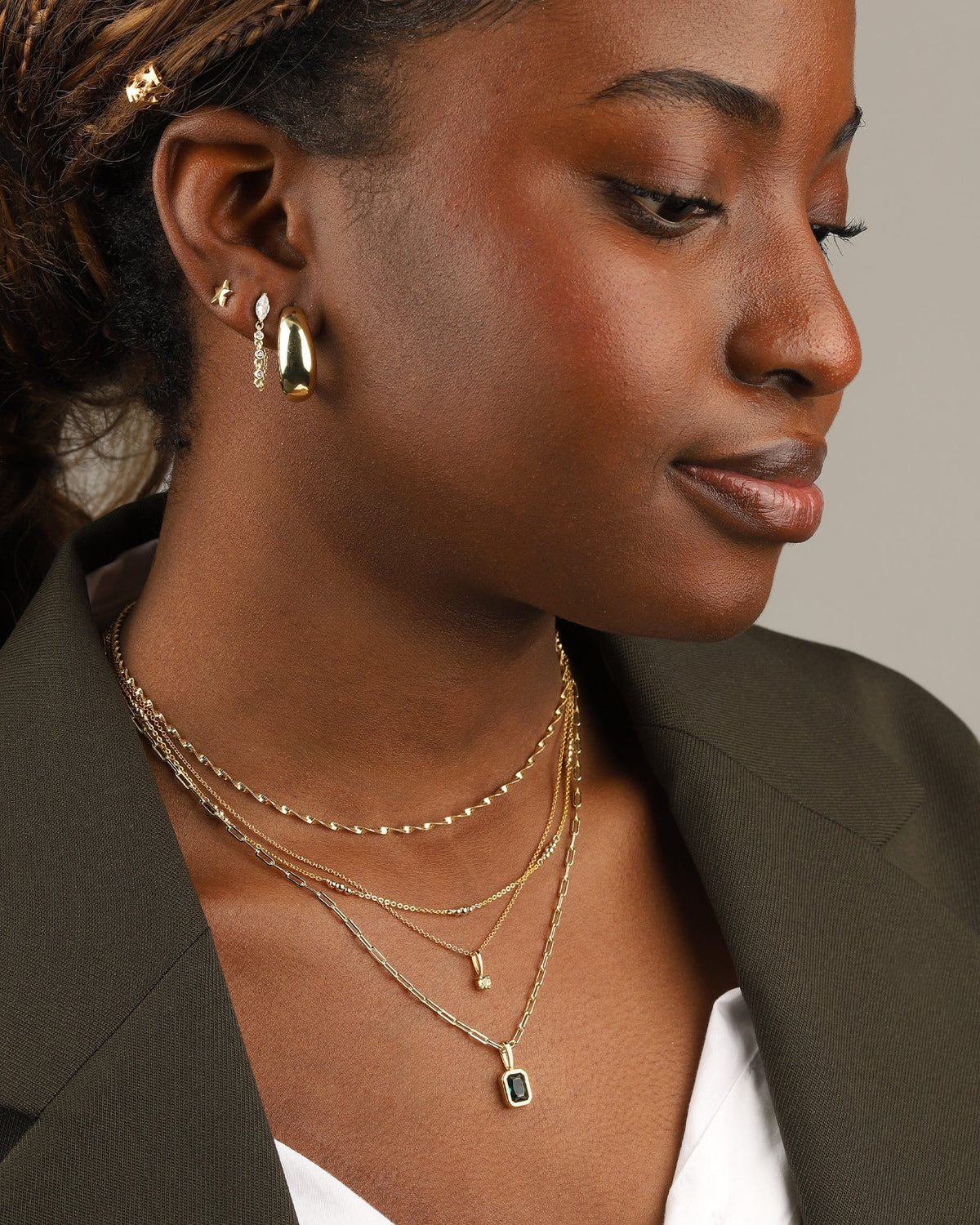Marquise Chain Single Stud