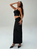 2pcs Women Sequin Camisole Top & Mini Skirt Party Outfit