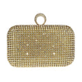 Gold Clutch Dress Bag With Ring Clasp