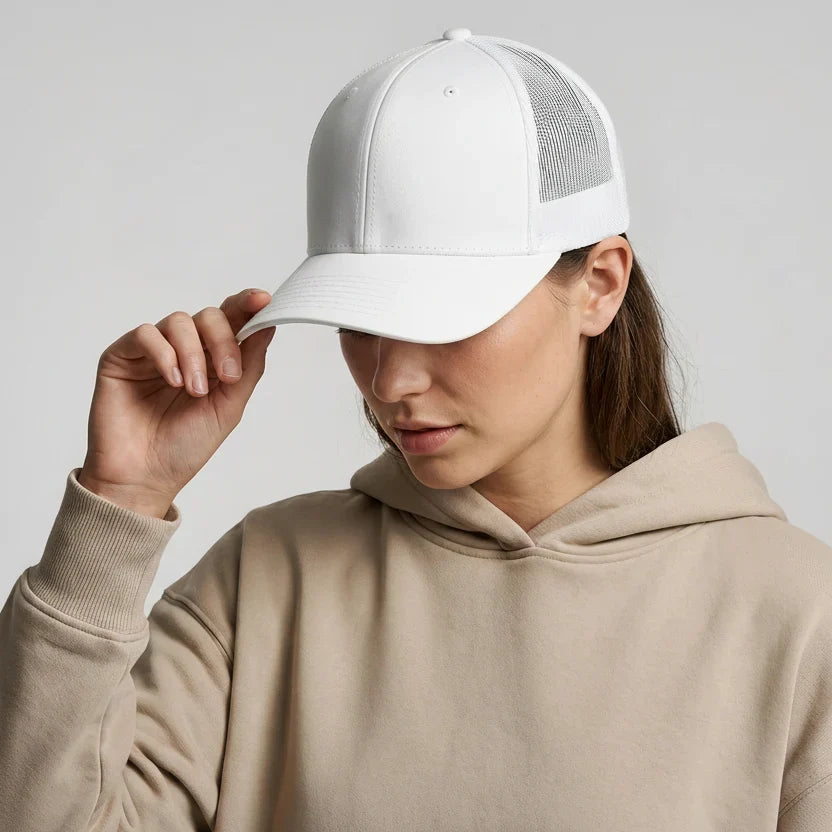 White Classic 6 Panel Mesh Back