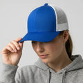 Royal Blue-White Classic 6 Panel Mesh Back