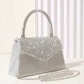 Silver Diamante Dress Bag With Grab Handle