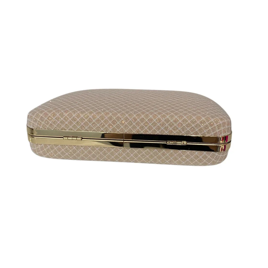Champagne Dress Bag With Gold Handle