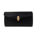 Black Dress Bag With Disc Clasp And Swirl