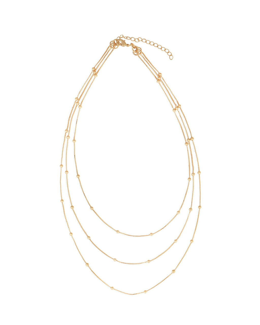 3 Row Ball Station Necklace