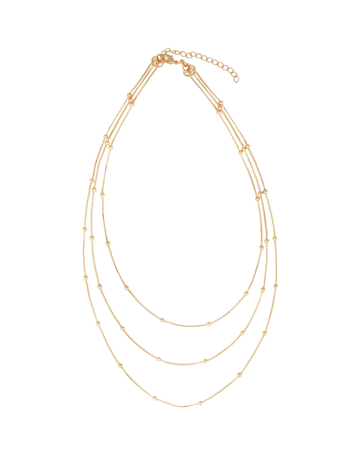 3 Row Ball Station Necklace