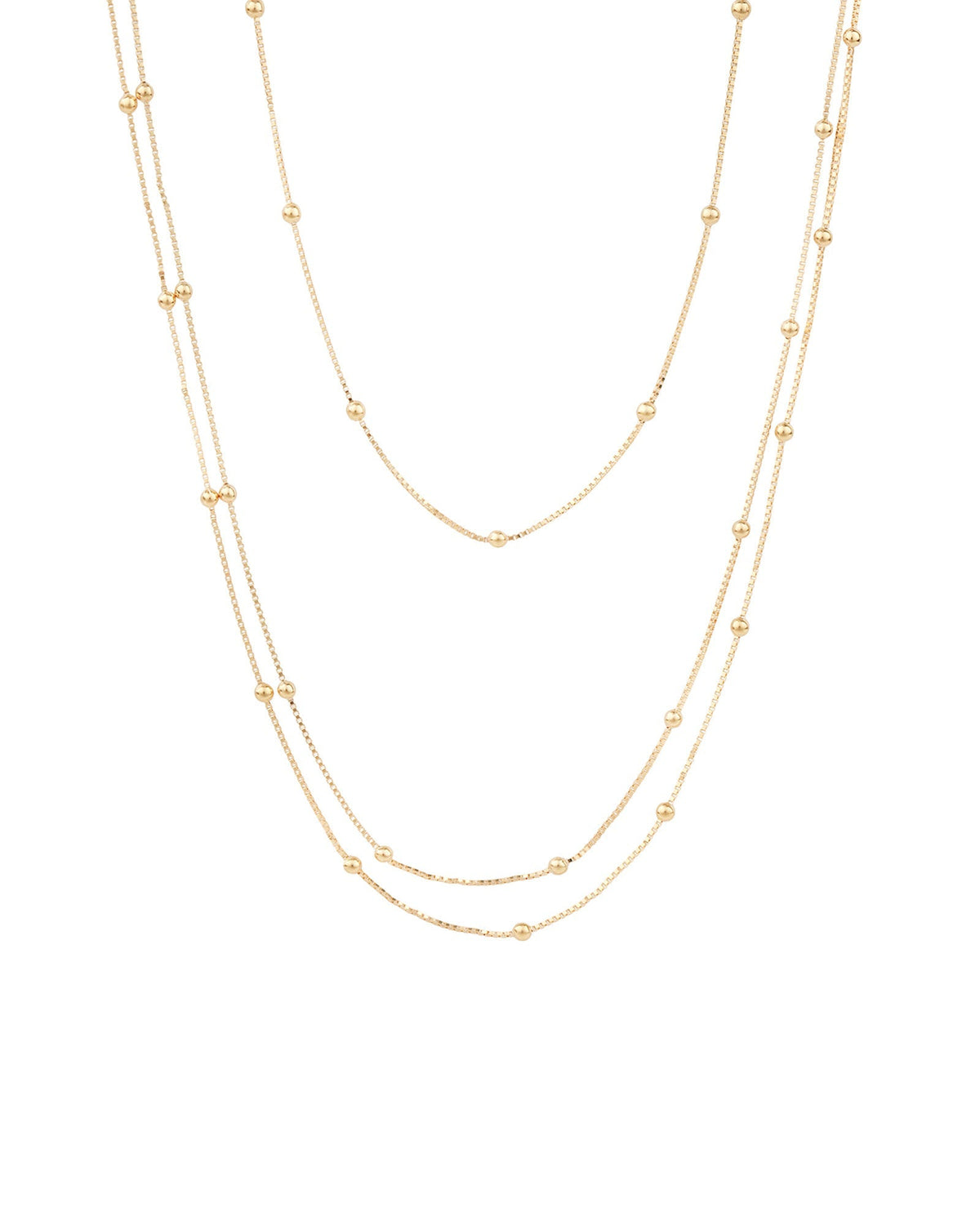 3 Row Ball Station Necklace