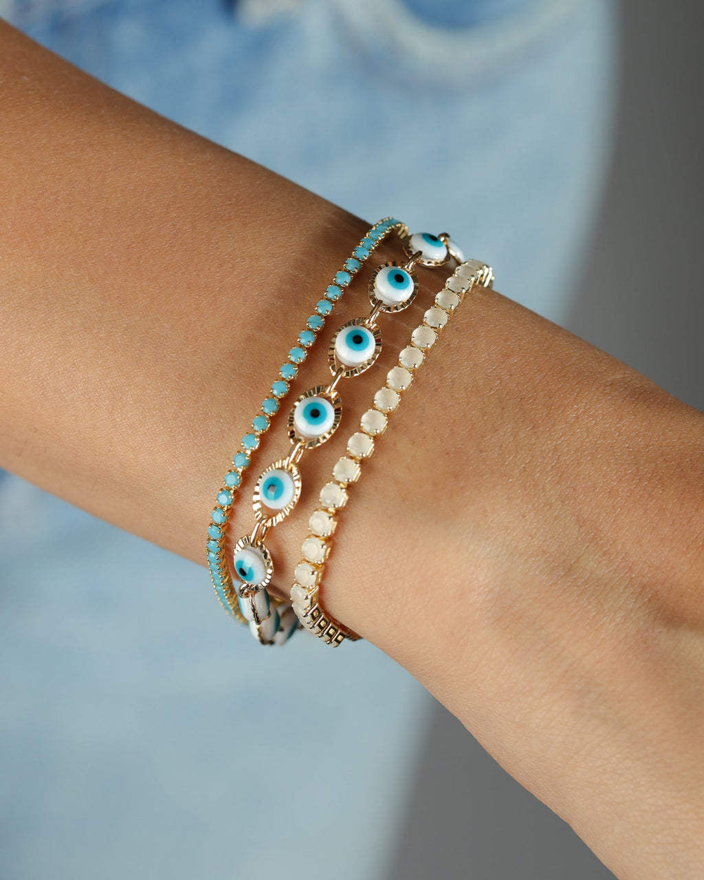 Station Evil Eye Bracelet