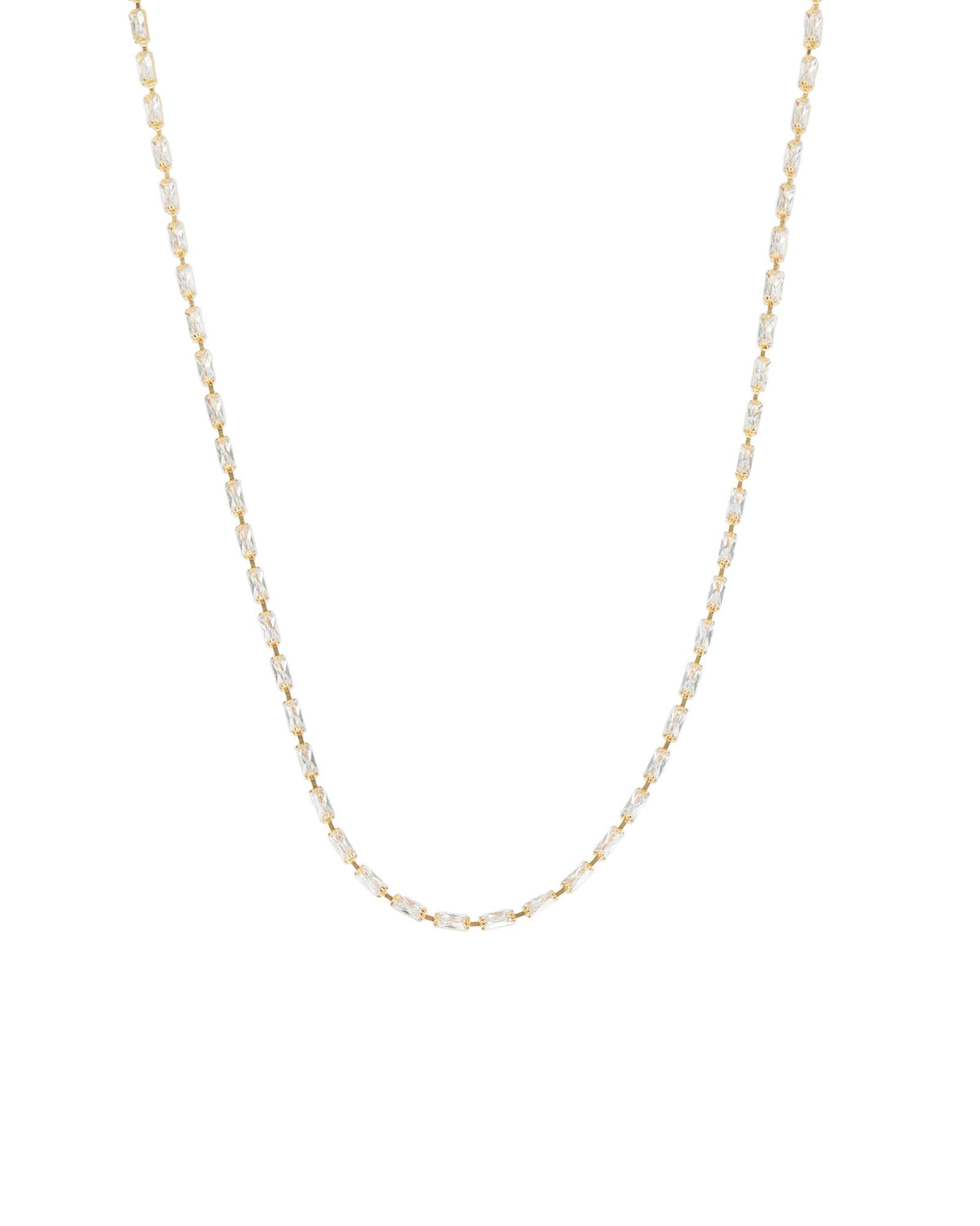 Baguette CZ Link Necklace | 3mm