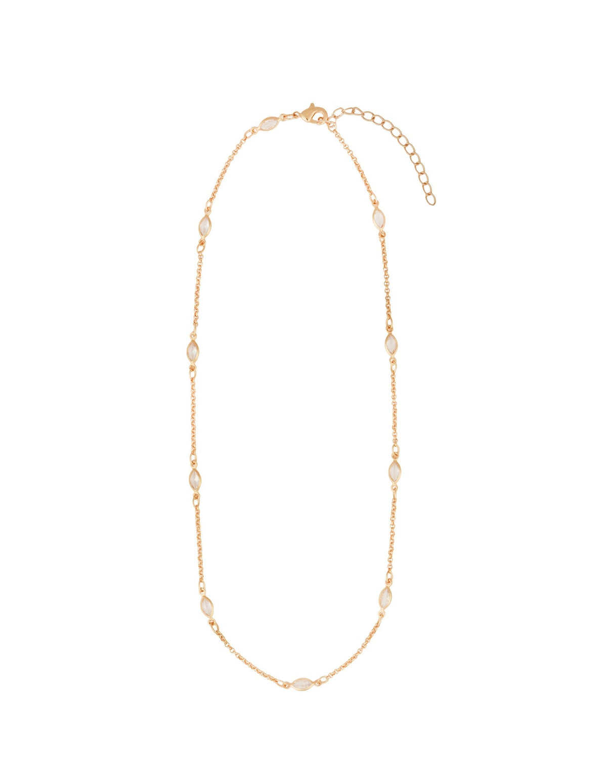 Marquise CZ Station Necklace