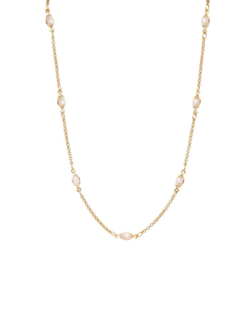 Marquise CZ Station Necklace