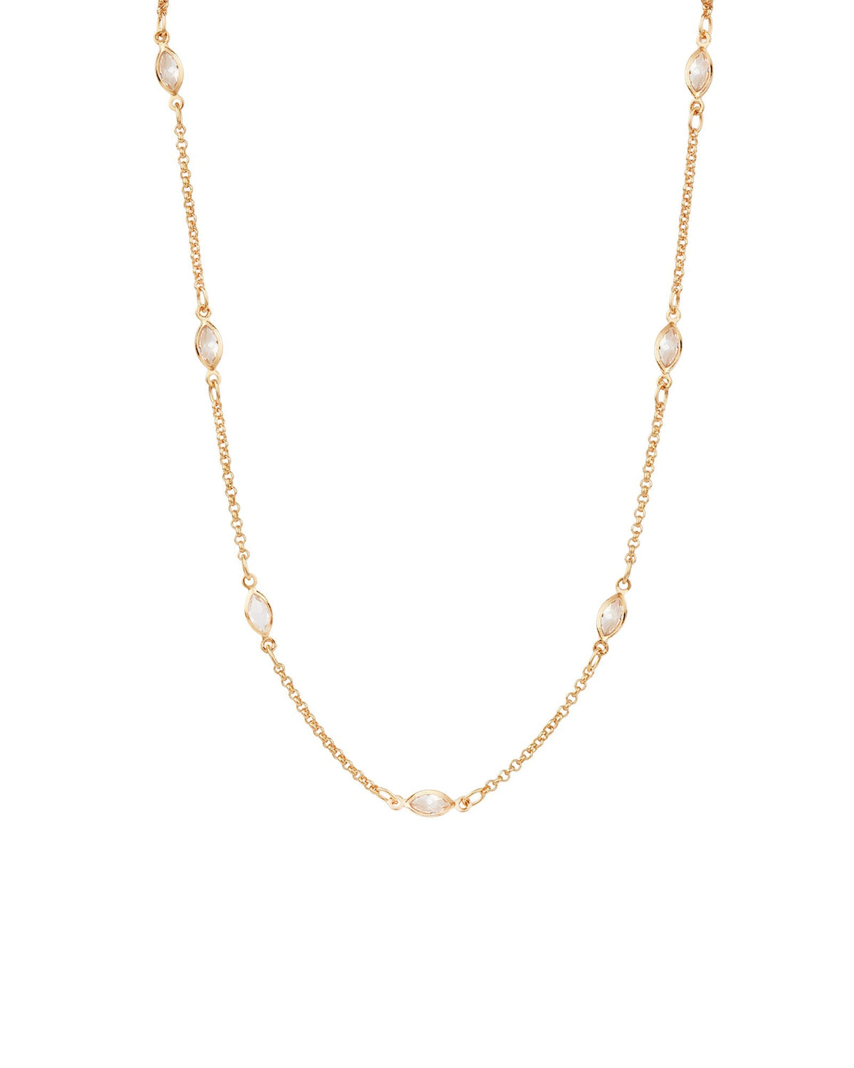 Marquise CZ Station Necklace