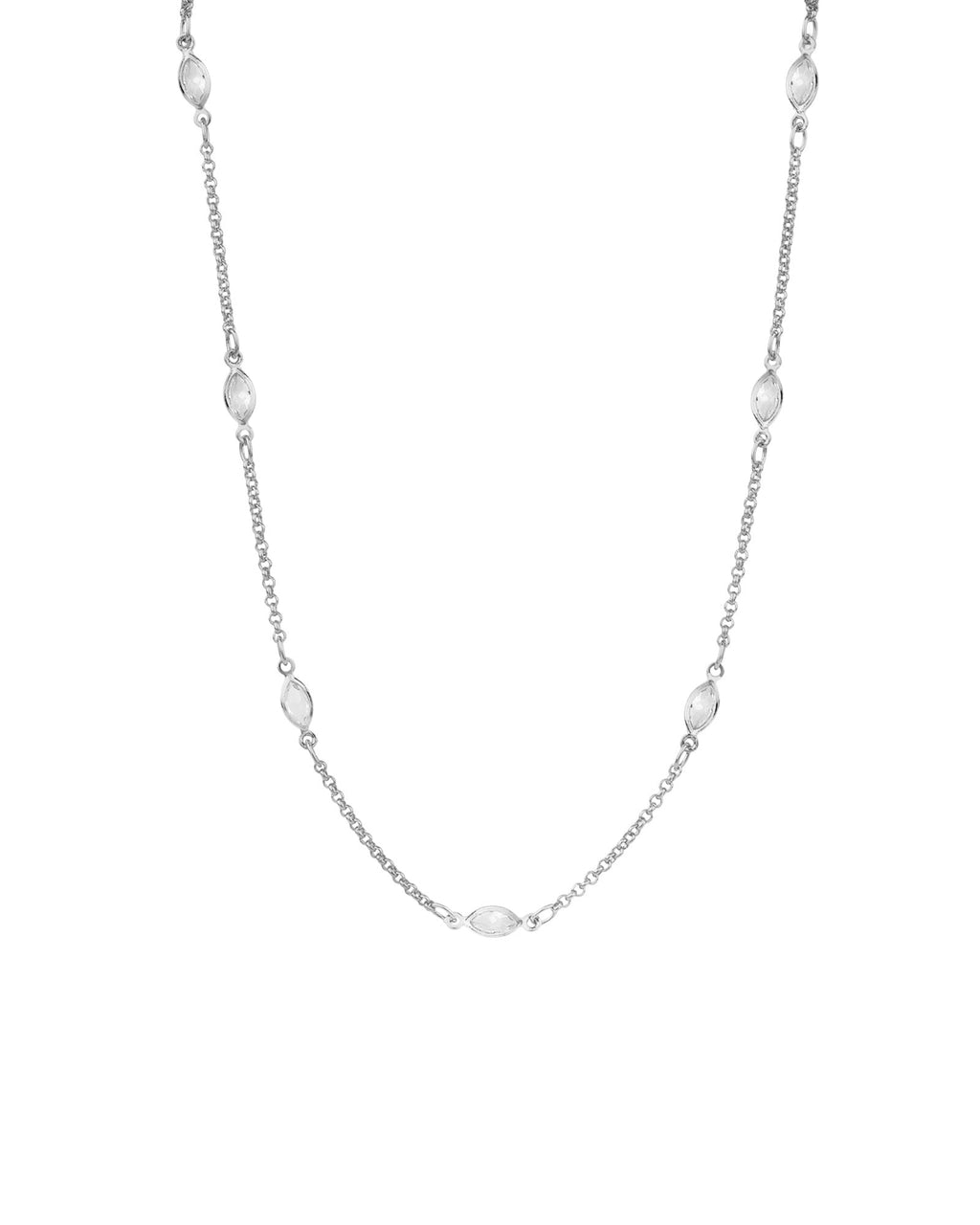 Marquise CZ Station Necklace