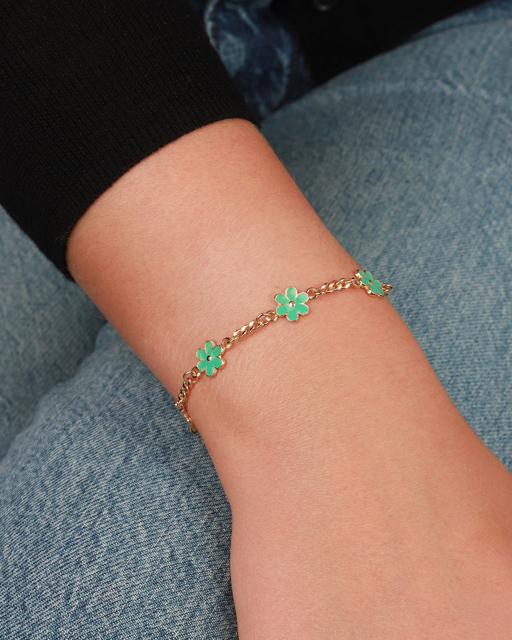 Enamel Flower Charm Bracelet