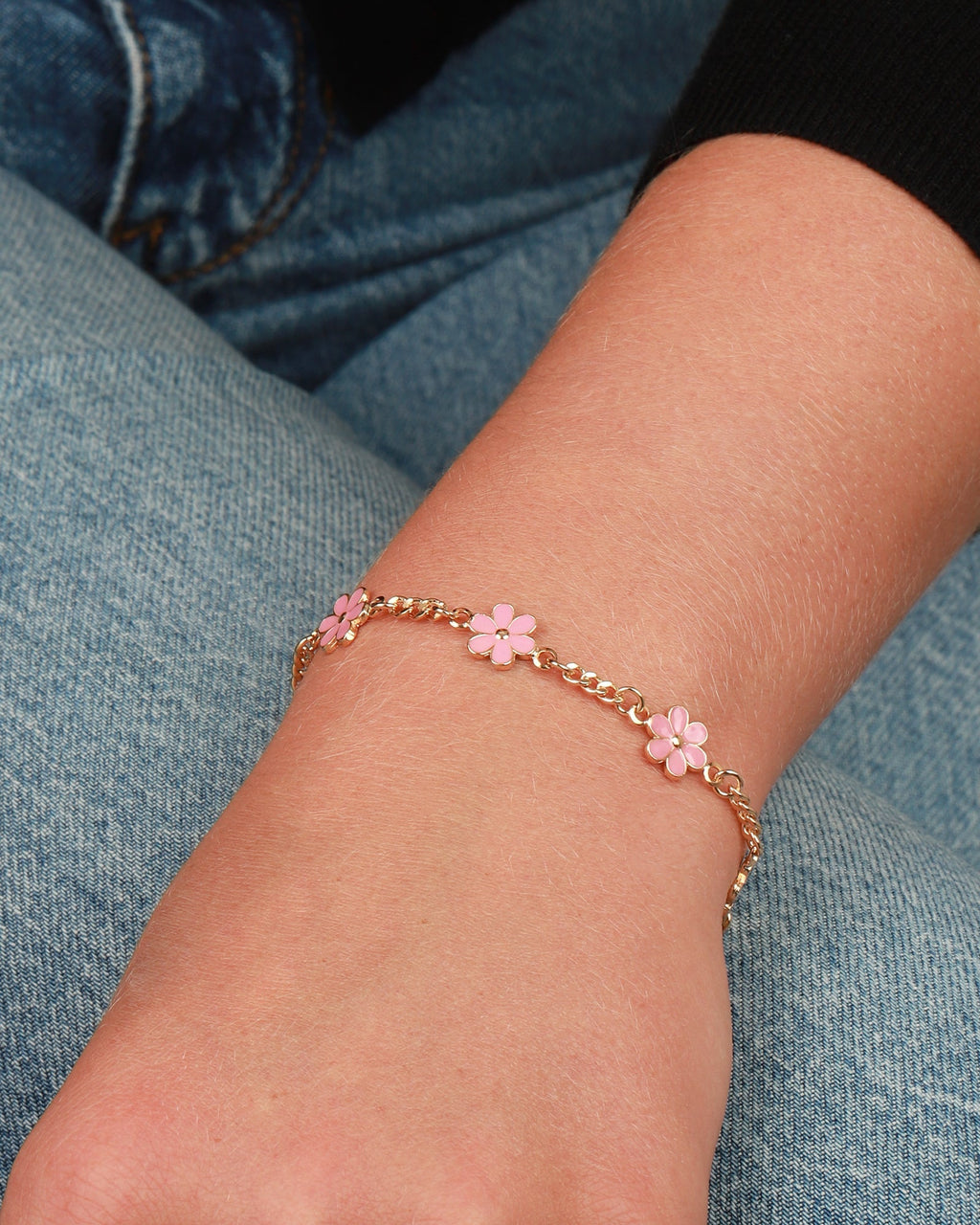 Enamel Flower Charm Bracelet