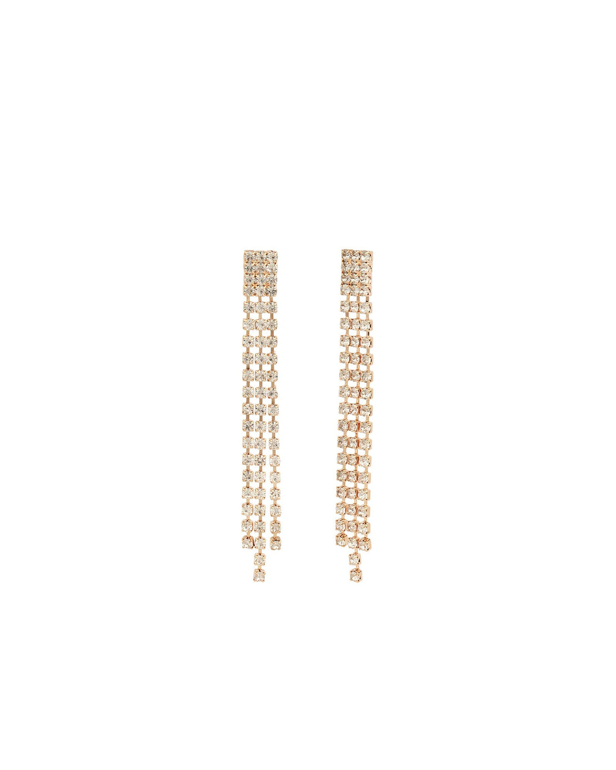 Crystal Fringe Stud Earrings