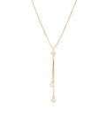 Three CZ Drop Y Necklace