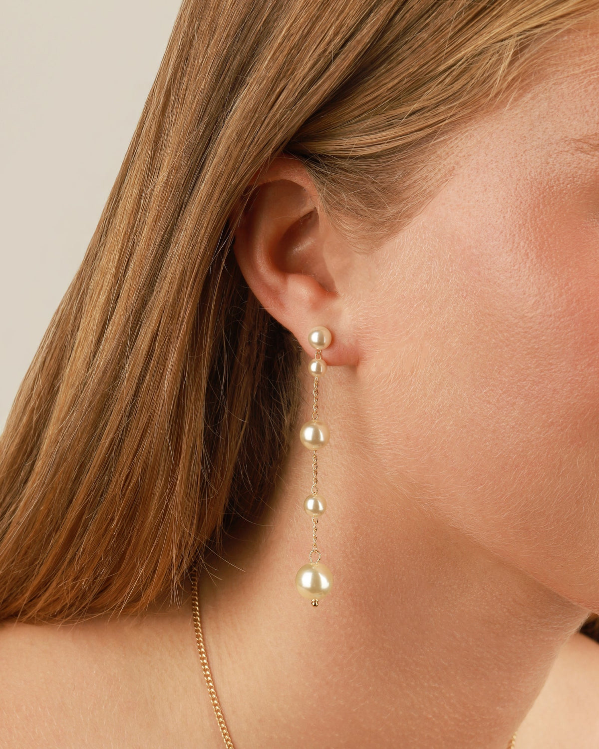 Linked Pearl Drop Ear Jacket