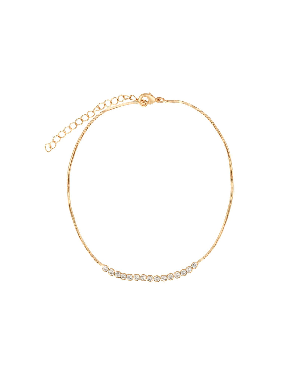CZ Bezel Snake Chain Anklet