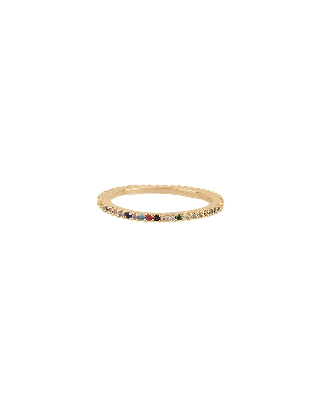 Rainbow CZ Pavé Eternity Ring