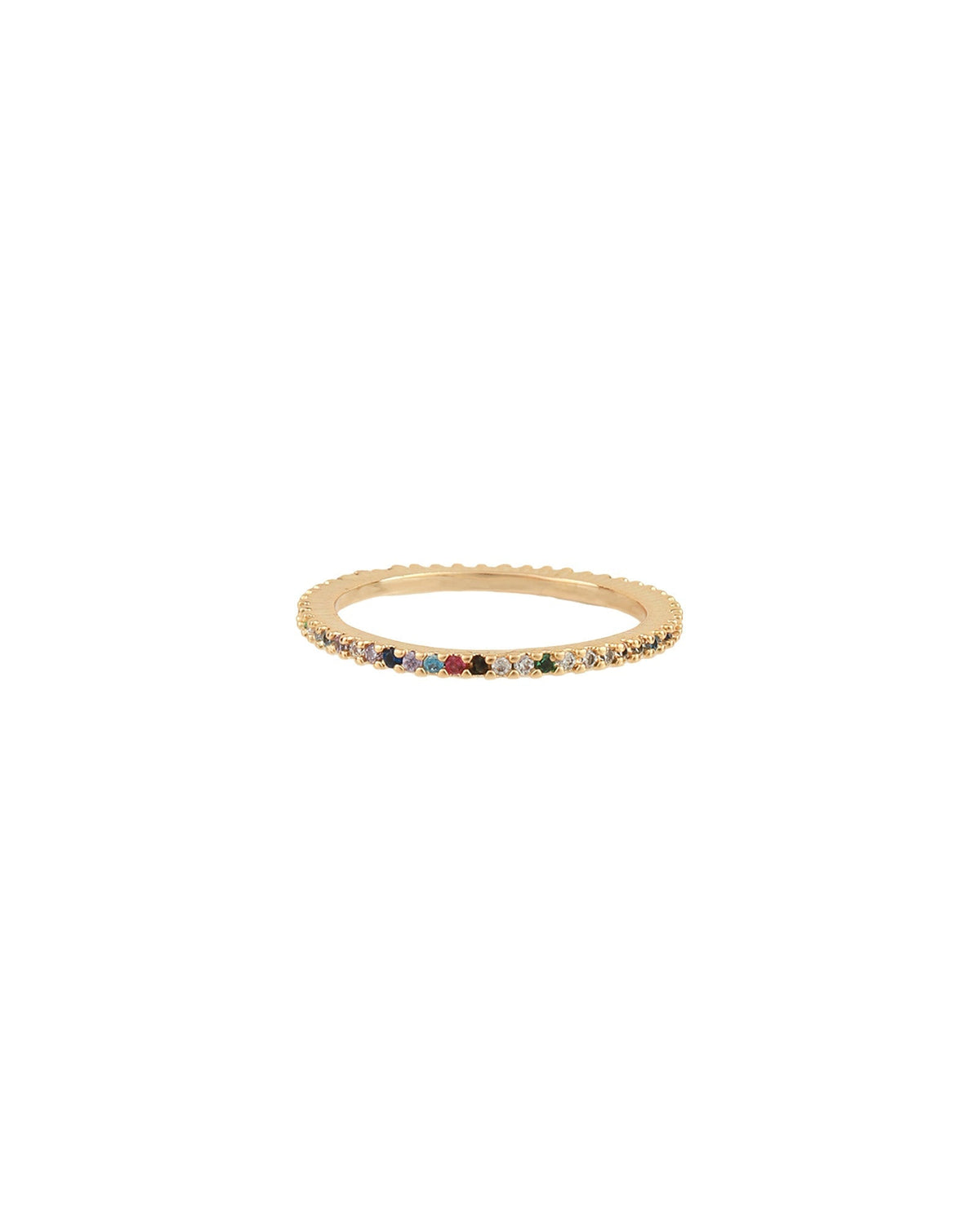 Rainbow CZ Pavé Eternity Ring