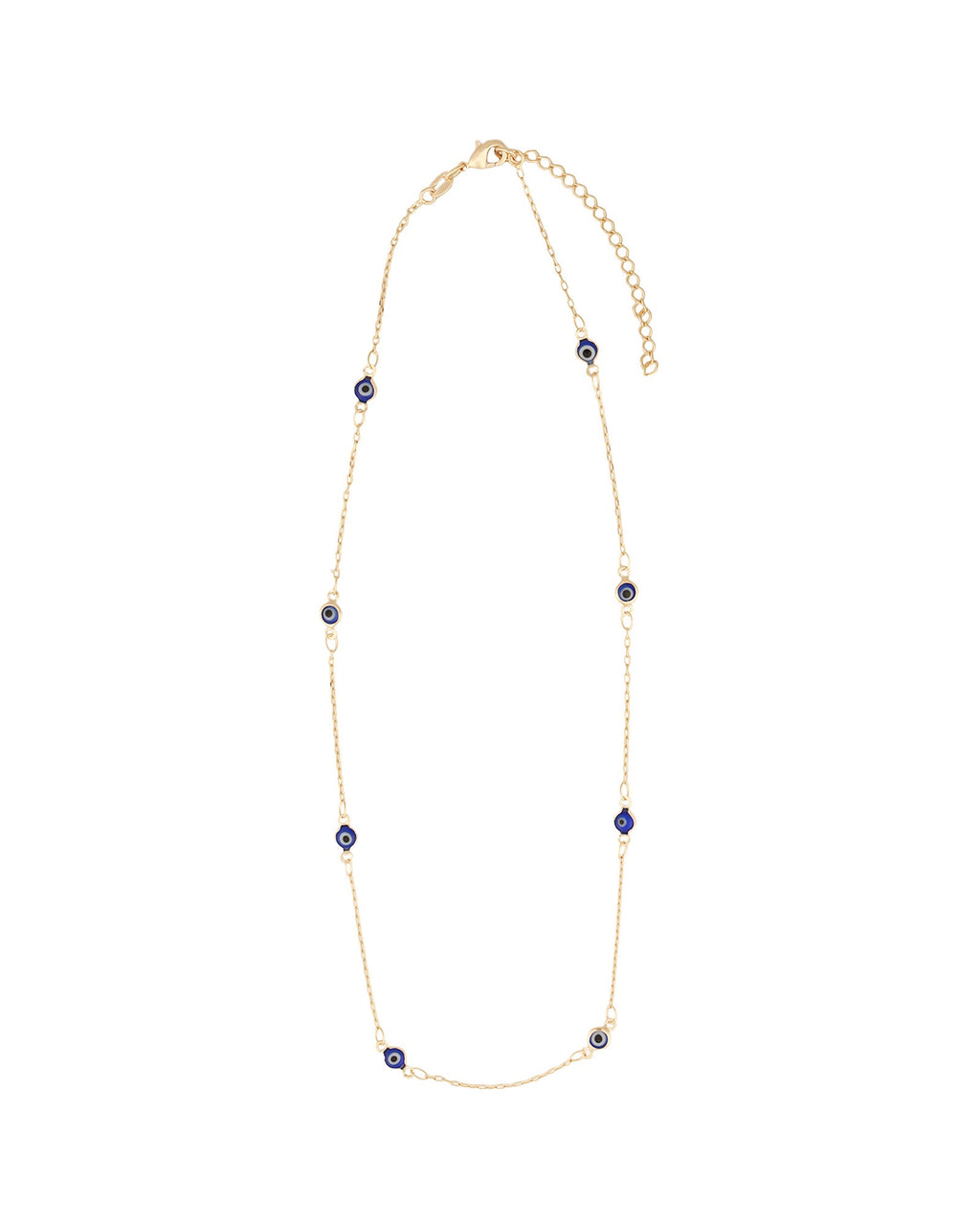 Enamel Evil Eye Station Necklace