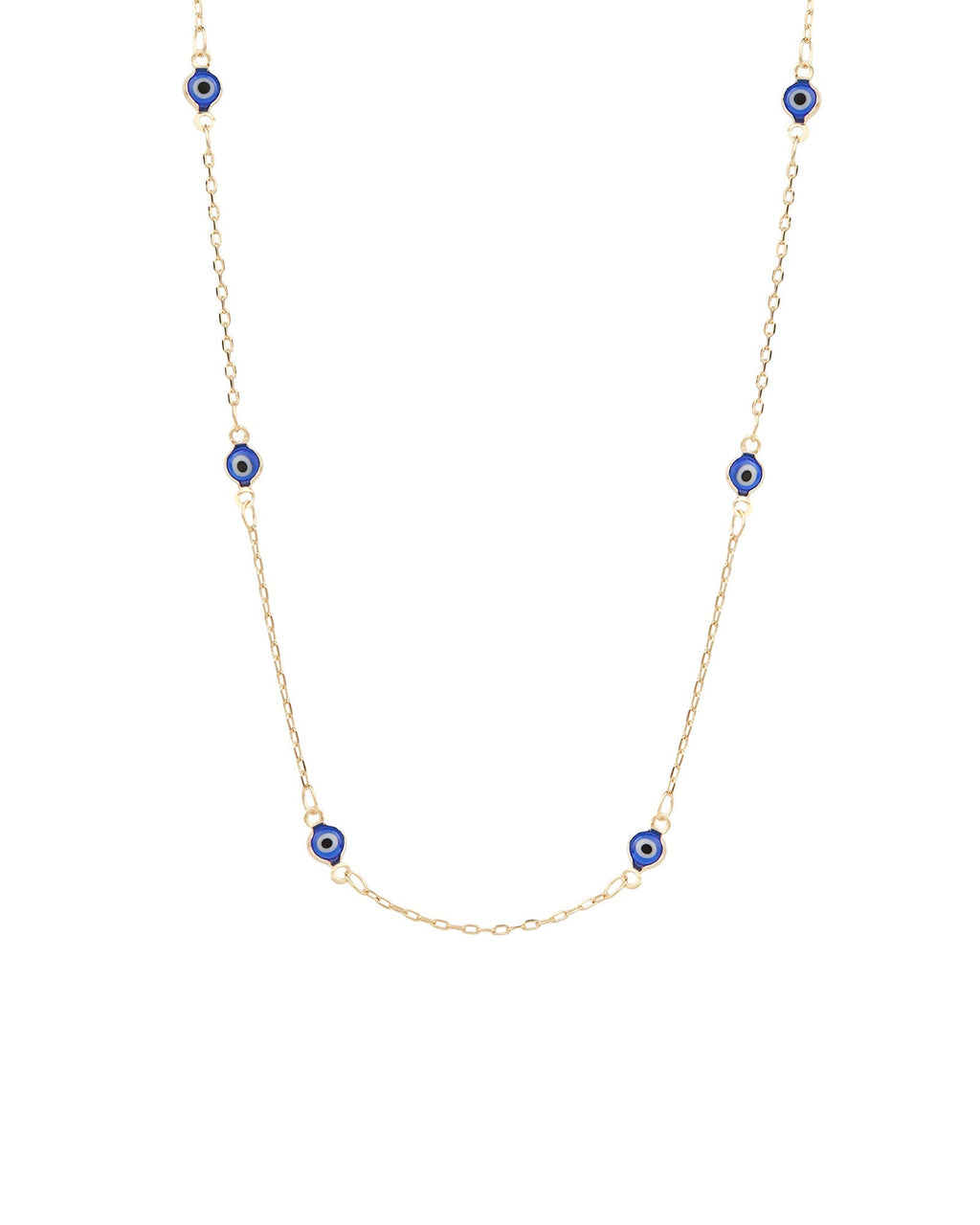 Enamel Evil Eye Station Necklace