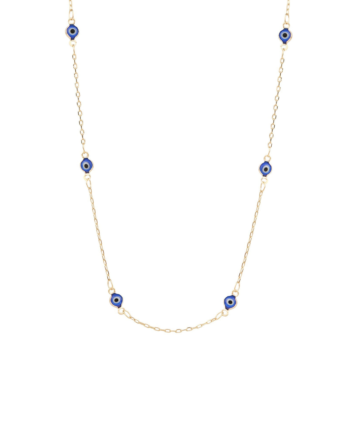 Enamel Evil Eye Station Necklace