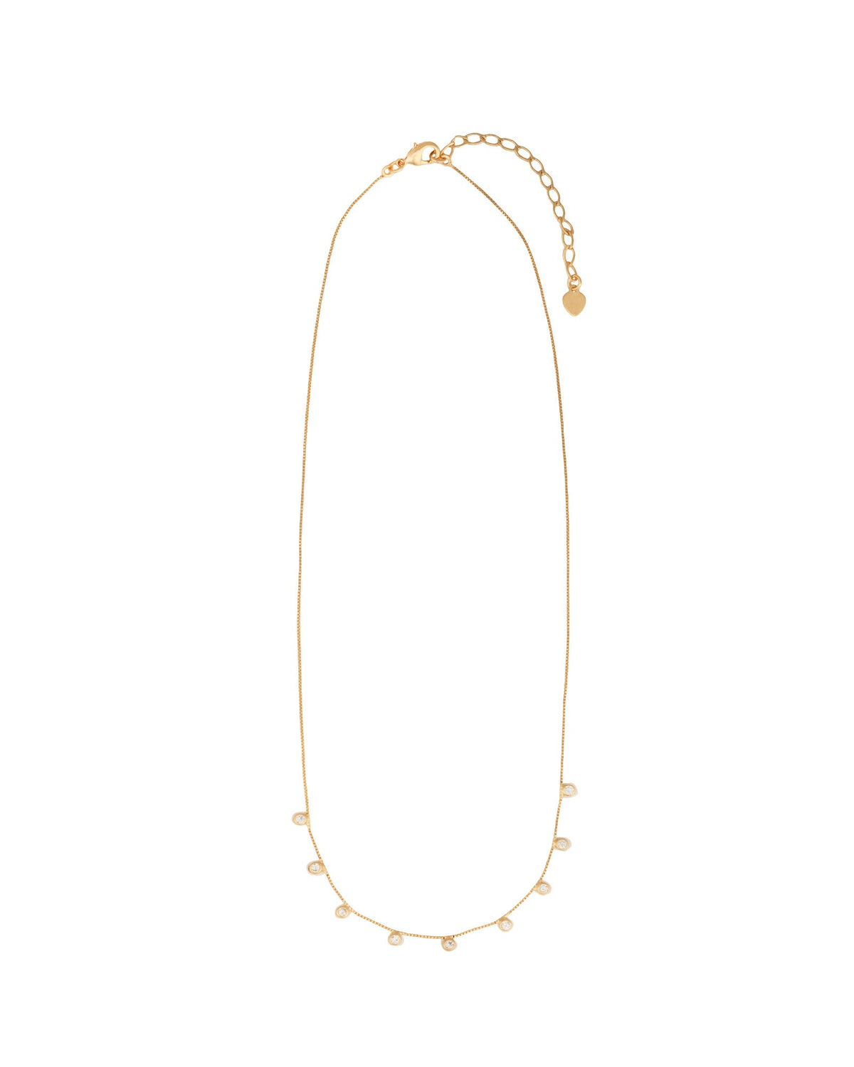 CZ Bezel Box Chain Necklace