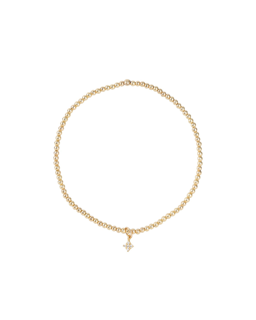 Beaded CZ Star Bracelet | 2mm