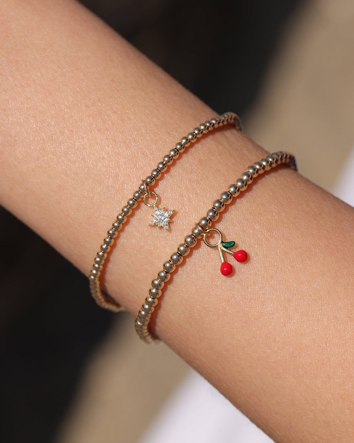 Cherry Drop Beaded Bracelet | 3mm